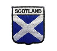 Catch the Patch Escocia Parche Termoadhesivo 7,1 x 6,1 cm para Adultos Niños con Bandera Nacional Tricolor Auténtica, Souvenir Viaje Mundial 2026 Decoración