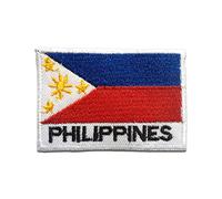Catch the Patch Filipinas Parche Termoadhesivo 5 x 7,2 cm para Adultos Niños con Bandera Nacional Tricolor Auténtica, Souvenir Viaje Mundial 2026 Decoración
