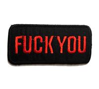 Catch the Patch Fuck Parches Termoadhesivos Divertidos 9 x 4,3 cm para Adultos con Tela Tejido Algodón Original, Smiley Alien Ropa Pantalones Jeans Coser Personalizado