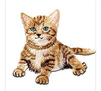 Catch the Patch Gato Parches Termoadhesivos Animales 5,2 x 6,1 cm para Niños con Tela Tejido Algodón Original, Cosible Niño Ropa Pantalones Jeans Coser Reparación
