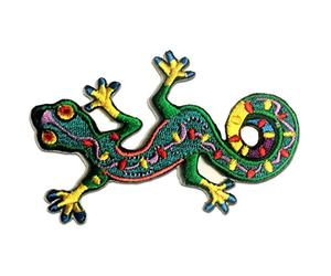 Catch the Patch Gecko Salamandra Parches Termoadhesivos Reptiles 9,4 x 6 cm para Niños con Tela Tejido Algodón Original, Dinosaurio Dragón Ropa Pantalones Jeans Coser Reparación