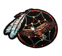 Catch the Patch Indio Águila Atrapasueños Parches Termoadhesivos Aves 7,5 x 9 cm para Niños con Tela Tejido Algodón Original, Cosible Niño Ropa Pantalones Jeans Coser Reparación