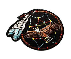 Catch the Patch Indio Águila Atrapasueños Parches Termoadhesivos Aves 7,5 x 9 cm para Niños con Tela Tejido Algodón Original, Cosible Niño Ropa Pantalones Jeans Coser Reparación