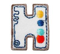Catch the Patch Letra H Multicolor Parches Termoadhesivos Letras 2,5 x 3,1 cm para Niños Adultos con Nombre Iniciales Monograma Personalizado, Deporte Equipo Fútbol Números Decoración Ropa