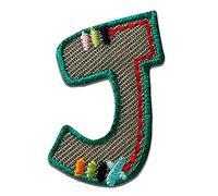 Catch the Patch Letra J Multicolor Parches Termoadhesivos Letras 3,2 x 2,6 cm para Niños Adultos con Nombre Iniciales Monograma Personalizado, Deporte Equipo Fútbol Números Decoración Ropa