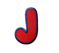 Catch the Patch Letra J Rojo Parches Termoadhesivos Letras 6,2 x 4 cm para Niños Adultos con Nombre Iniciales Monograma Personalizado, Deporte Equipo Fútbol Números Decoración Ropa