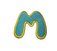 Catch the Patch Letra M Azul Parches Termoadhesivos Letras 6,3 x 5,9 cm para Niños Adultos con Nombre Iniciales Monograma Personalizado, Deporte Equipo Fútbol Números Decoración Ropa