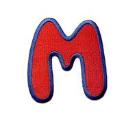 Catch the Patch Letra M Rojo Parches Termoadhesivos Letras 6,3 x 5,9 cm para Niños Adultos con Nombre Iniciales Monograma Personalizado, Deporte Equipo Fútbol Números Decoración Ropa