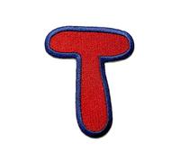 Catch the Patch Letra T Rojo Parches Termoadhesivos Letras 6,3 x 5,1 cm para Niños Adultos con Nombre Iniciales Monograma Personalizado, Deporte Equipo Fútbol Números Decoración Ropa