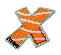 Catch the Patch Letra X Multicolor Parches Termoadhesivos Letras 3,4 x 3,2 cm para Niños Adultos con Nombre Iniciales Monograma Personalizado, Deporte Equipo Fútbol Números Decoración Ropa