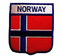 Catch the Patch Noruega Parche Termoadhesivo 6,4 x 7,4 cm para Adultos Niños con Bandera Nacional Tricolor Auténtica, Souvenir Viaje Mundial 2026 Decoración
