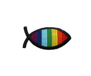 Catch the Patch Pez Cristiano Símbolo Parches Termoadhesivos Peces 7,2 x 4,1 cm para Niños con Tela Tejido Algodón Original, Tiburón Delfín Ropa Pantalones Jeans Coser Reparación