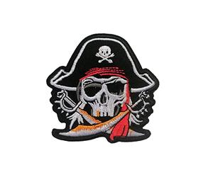 Catch the Patch Pirata Calavera Parche Termoadhesivo 7 x 7,4 cm para Niños con Caribe Tesoro Vintage Original, Cumpleaños Regalo Manualidades DIY Idea