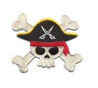 Catch the Patch Pirata Logo Parche Termoadhesivo 5,9 x 6,9 cm para Niños con Caribe Tesoro Vintage Original, Cumpleaños Regalo Manualidades DIY Idea