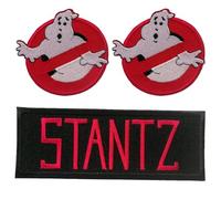 Catch the Patch Ray Stantz Parches Termoadhesivos Set de 3 para Adultos con Colección Cazafantasmas Película Vintage Original, Ecto-1 Proton Pack Slimer Fan Detalle Auténtico