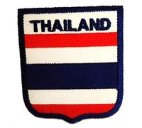 Catch the Patch Tailandia Parche Termoadhesivo 6,5 x 7,3 cm para Adultos Niños con Bandera Nacional Tricolor Auténtica, Souvenir Viaje Mundial 2026 Decoración