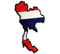 Catch the Patch Tailandia Parche Termoadhesivo 9,2 x 6 cm para Adultos Niños con Bandera Nacional Tricolor Auténtica, Souvenir Viaje Mundial 2026 Decoración