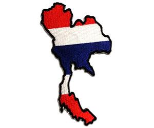Catch the Patch Tailandia Parche Termoadhesivo 9,2 x 6 cm para Adultos Niños con Bandera Nacional Tricolor Auténtica, Souvenir Viaje Mundial 2026 Decoración