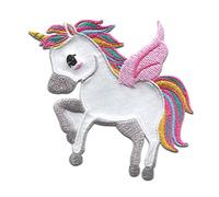 Catch the Patch Unicornio Alas Parches Termoadhesivos Fantasía 7,6 x 7,3 cm para Niña con Tela Tejido Algodón Original, Mágico Princesa Ropa Pantalones Jeans Coser Reparación