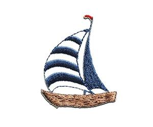 Catch the Patch Velero Barco Parche Termoadhesivo 4,9 x 4,1 cm para Niños Adultos con Marina Costa Vintage Original, Aplique Coser Ropa Vacaciones Cumpleaños Manualidades