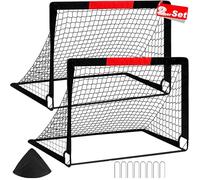 CATCHLUCK Portería de fútbol para niños Pop Up para jardín y niños, juego de 2 porterías de fútbol para exteriores, con bolsa de transporte