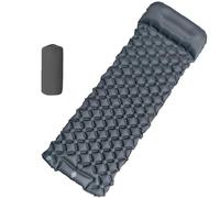 Catchón Inflable al Aire Libre único/Doble Modular: Almohadilla para Dormir para Acampar Impermeable con Almohada, Ideal para Caminar y Viajar a casa rodante Gray