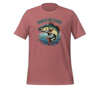 Catchy Hooked on Fishing - Camiseta unisex para adulto con diseño divertido, malva, L