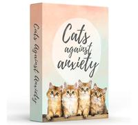 Catchyourdreams Tarjetas de Gatos contra la ansiedad - 50 Tarjetas para autoestima y estrés, afirmaciones para emociones de ansiedad, Tarot Oracle Self Therapy
