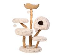 Catclusive Árbol rascador «Cozy Chalêt» - Árbol para gatos de 128 cm de madera auténtica hecho a mano con sisal, resistente árbol rascador premium para gatos grandes, ideal para casa y casa, color