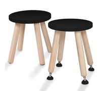 Cateam Montessori Taburete de madera - Silla ajustable para niños pequeños con pies antideslizantes - Taburete para niños sentados y de pie para baño, cocina y sala de juegos - Juego de 2 unidades