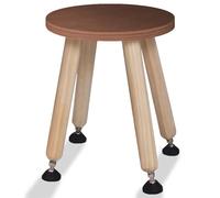 Cateam Taburete de madera para niños y niños pequeños - Juego de 1 - Taburete infantil con patas extensibles - Taburete de mesa sensorial - Taburete redondo para niños con pies niveladores