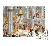 Catedral Campana de Boda Brouhaha Puzzle De Madera Impermeable Puzzles De 1000 Piezas para Adultos Imposible Rompecabezas Juegos Desafiantes