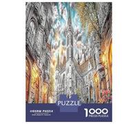 Catedral de Colonia 1000 Piezas Calle Iglesia Rompecabezas Desafiantes Impossible Puzzle Juguetes Juego De Habilidad para Actividades Familiare Regalos 70x50cm/1000pcs