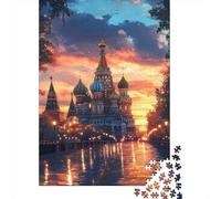 Catedral de Cúpulas Únicas Puzzle de 1000 Piezas Papel para Adultos Paisaje Urbano al Atardecer Juego de Puzzle 1000 Piezas Relajación Decoración Regalo Familiar 70x50cm/1000pcs