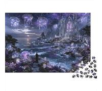 Catedral de fantasía Rompecabezas 1000 Piezas para Ocio Personal, Cartón Reciclado Premium, Decoración Interior, Regalo Pascua, Juego Educativo 52x38cm/1000pcs