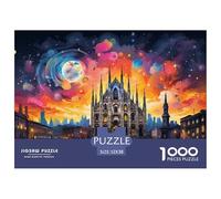 Catedral de Milán Puzzle de 1000 Piezas Cartón para Adultos Paisaje Nocturno Set de Puzzle 1000 Piezas Relajación Decoración Regalo Familia 52x38cm/1000pcs 52x38cm/1000pcs