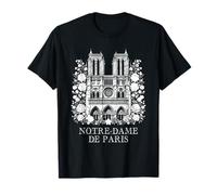 Catedral de Notre-Dame de París, Vintage, Floral París Camiseta