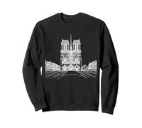 Catedral de Notre Dame Una Línea Arte París Francia Dibujo Sudadera