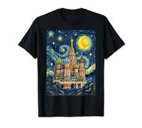 Catedral de San Basilio Moscú Noche Estrellada Historia del Arte Presente Camiseta