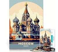 Catedral de San Basilio, Moscú, Rusia Rompecabezas de 1000 Piezas para Adolescentes Ideal para Relajarse y divertirse Temporada 38x52cm