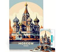 Catedral de San Basilio, Moscú, Rusia Rompecabezas de 1000 Piezas para Adolescentes Juguete para ejercitar la Mente Diseño Relajante y Acogedor Regalo Original para armar 50x75cm
