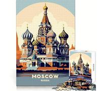 Catedral de San Basilio, Moscú, Rusia Rompecabezas para Adolescentes de 1000 Piezas Fortalece la Memoria Sin estrés Bordes Lisos 38x26cm