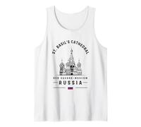 Catedral de San Basilio Rusia Bandera Moscú Plaza Roja Camiseta sin Mangas