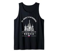 Catedral de San Basilio Rusia Bandera Moscú Plaza Roja Camiseta sin Mangas