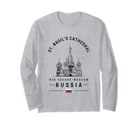 Catedral de San Basilio Rusia Bandera Moscú Plaza Roja Manga Larga