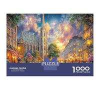 Catedral de San Esteban de Viena y Fuegos Artificiales Puzzles Imposible,desafío para Adultos 1000 Piezas Obra De Arte De Juego De para Adultos Y Niños A Partir De 12 Años 52x38cm/1000p