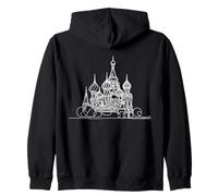 Catedral Line Art Amante Rusia Sudadera con Capucha