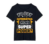 Catedrática Regalo Divertido con Decir Camiseta, Mujer Tallas Grandes, Negro, 1XL Grande