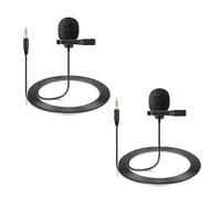 CaTeFo Paquete de 2 micrófonos de Solapa Lavalier para dji Mic 2 y transmisor inalámbrico Rode GO2 Pro, micrófono Lav omnidireccional TRS de 3.5 mm para transmisión de entrevistas de Vlog - LM2