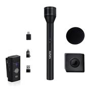 CaTeFo RigMic-S - Micrófono de mano inalámbrico con alcance de 200 m, batería de 60 horas, reducción de ruido, compatibilidad para cámara, smartphones, PC, Osmo Pocket 3, Action 5/4, incluye